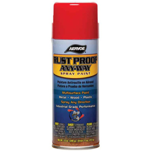 Aervoe Any-Way Rustproof Spray Paints Safety Red Aerosol Can