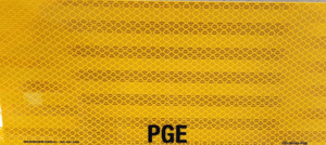 Designer Decal PGE Safety Signs 4-1/2 x 10 in Hi Viz Yellow
