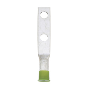 3M 40100 Series Long Barrel Compression Lugs 1/2 in 2 Hole Green 2/0 AWG
