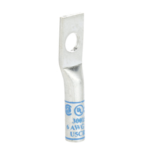 3M Standard Barrel Compression Lugs 1/4 in 1 Hole Blue 6 AWG