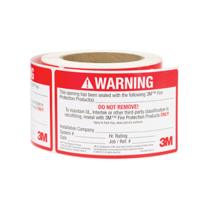 3M Firestop ID Labels 3 X 5 in Red