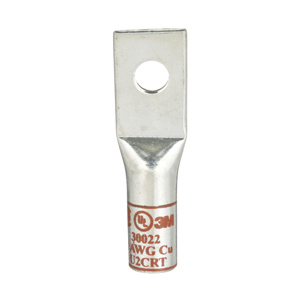 3M Standard Barrel Compression Lugs 1/4 in 1 Hole Brown 2 AWG