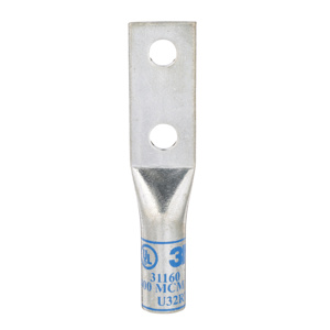 3M 31000 Series Long Barrel Compression Lugs 1/2 in 2 Hole Blue 400 kcmil