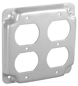 Southwire 4 Square Box Industrial Covers 2 Duplex Receptacle 1/2 in Raised