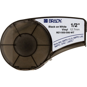 Brady All Weather Permanent Adhesive Label Tape Vinyl Black on White