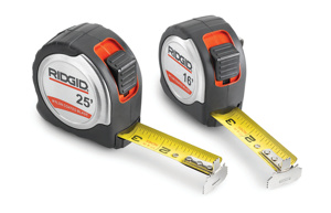 Emerson Ridgid Tape Measures 25 ft SAE Automatic Rewind Toggle Lock 1-1/6 in