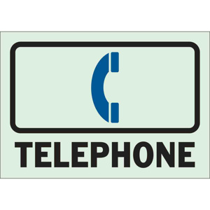 Brady BradyGlo™ B-324 Telephone Safety Signs 10 x 14 in Telephone Polyester Black/Blue