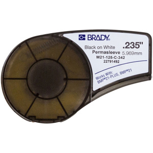 Brady PermaSleeve Wire and Cable Labels Heat-shrink Polyolefin Black on White