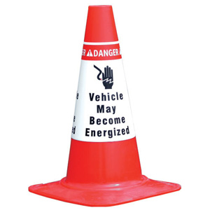 Brady Traffic Cone Sleeves 19.750 x 9.5 in Vehicle May Become Energized