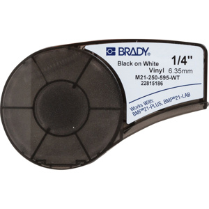 Brady All Weather Permanent Adhesive Label Tape Vinyl Black on White