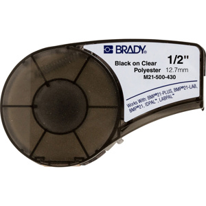 Brady Harsh Environment Multi-purpose Labels Polyester Black on Clear