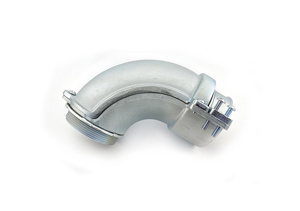 NSI Industries Bridgeport Fittings 90 Degree Squeeze Flex Connectors 3-1/2 in Malleable Iron
