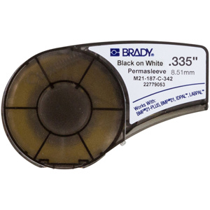 Brady PermaSleeve <em class="search-results-highlight">Wire</em> and Cable Labels Heat-shrink Polyolefin Black on White
