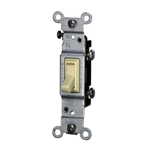 Leviton SPST Toggle Light Switches 15 A 120 V Ivory