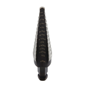 Stanley Lenox Step Drill Bits 1/8 - 1/2 in High Speed Cobalt Steel (HSS-Co) Quick-change Hex Shank 1/4 in