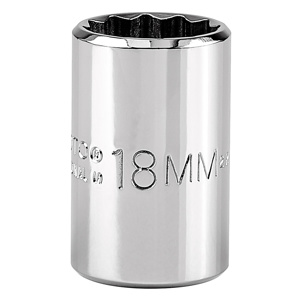 Stanley Metric Sockets 1/2 in 12 Point 18 mm
