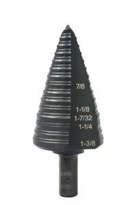 Emerson Greenlee Step Drill Bits 3/16 - 1/8 in Mild Steel 3 Flat Shank 1/4 in