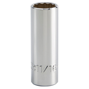 Stanley SAE Sockets 3/8 in Deep 12 Point 11/16 in
