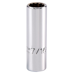 Stanley SAE Sockets 3/8 in Deep 12 Point 7/16 in