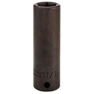 Stanley SAE Impact Sockets 1/2 in Deep 6 Point 11/16 in