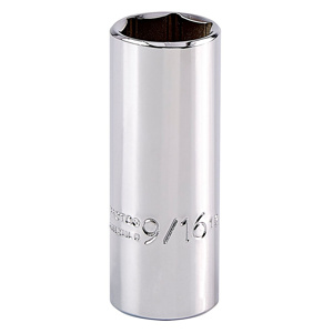 Stanley SAE Sockets 1/4 in Deep 6 Point 9/16 in
