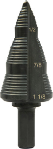 Emerson Greenlee Step Drill Bits 3/16 - 1/8 in Mild Steel 3 Flat Shank 1/4 in