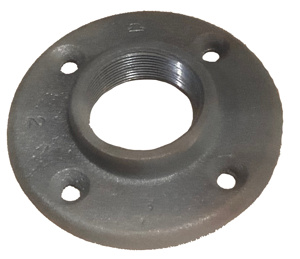 Ductile Iron Threaded Floor Flanges 1 in 150 lb Threaded Both Ends