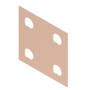 Hubbell Power TP Series Grounding Bi-metallic Transition Plates Aluminum, Copper 3 x 1.5 x 0.063 in 2 Hole