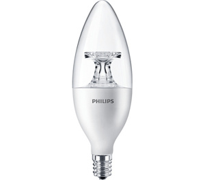Philips B11 LED Lamps 4.5 W Medium (E26) 2700 K Dimmable 80 CRI 300 lm
