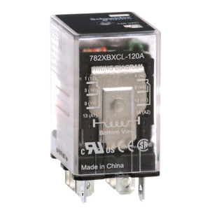 Square D 782 SE Plug-in Power Relays 120 VAC Square Base 8-blade LED Indicator 15 A DPDT