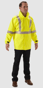 Nasco AR FR Rampart™ 8500 Rain Jackets Large High Vis Yellow 13 cal/cm2