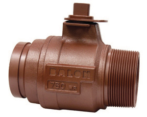 Balon Ductile Iron Threaded Body Groove x Threaded Male Floating Ball Valves 2 in 750 PSI Reduced Port Operator Not Included