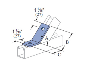 Atkore Unistrut Channel Inside Angle Fittings 45 deg Steel Perma-Green