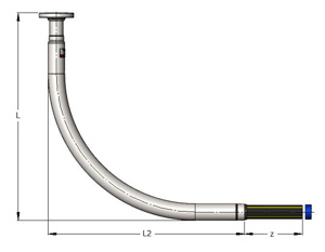 Perfection Corp HDPE to Steel Flange End x Weld End Prebent Risers 2 MPT x 2 IPS SDR 7