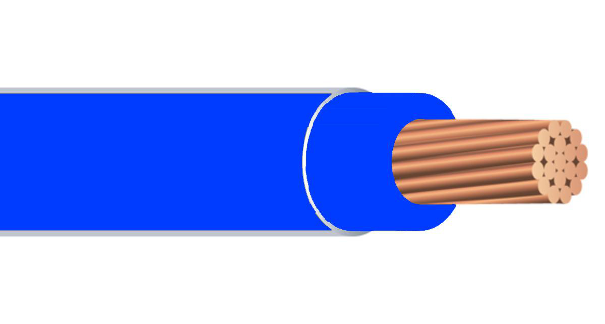 40 Ft Of #16 AWG Stranded Copper Wire - TFFN/TEWN/MTW - White With Blue Stripe
