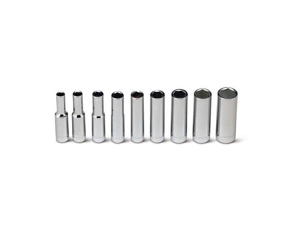 Wright Tool SAE Deep Socket Sets Deep 1/4 in 9 Piece 6 Point