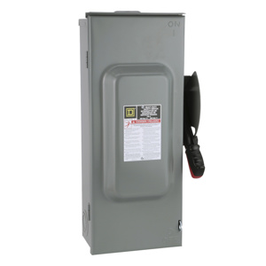 Square D H22 Series Heavy Duty Single Phase Fused Disconnects 100 A NEMA 3R 240 VAC, 250 VDC