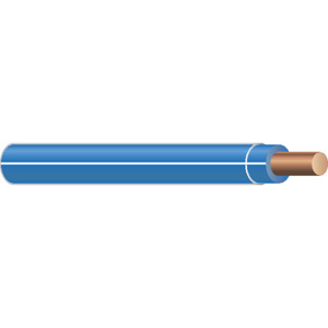 Generic Brand Solid Copper <em class="search-results-highlight">THHN</em> Jacketed Wire 12 AWG 500 ft Carton Blue with White Stripe