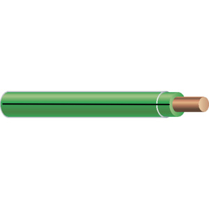 Generic Brand Solid Copper <em class="search-results-highlight">THHN</em> Jacketed Wire 14 AWG 2500 ft Reel Green with Black Stripe