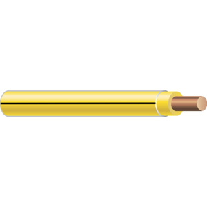 Generic Brand Solid Copper <em class="search-results-highlight">THHN</em> Jacketed Wire 14 AWG 2500 ft Reel Yellow with Black Stripe