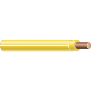 Generic Brand Solid Copper <em class="search-results-highlight">THHN</em> Jacketed Wire 12 AWG 500 ft Carton Yellow with White Stripe