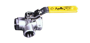 Apollo Valves 76-600 Stainless Steel Threaded Both Ends 3-Way Floating Ball Valves 1 in 800 PSI Reduced Port Operator Included