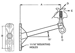 Hubbell Power 3-Position Single Phase Cutout/Arrester Brackets Steel 18 in