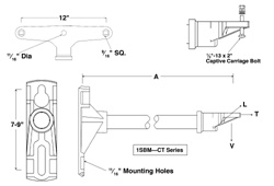 Hubbell Power 3-Position Single Phase Cutout/Arrester Brackets Steel 15 in
