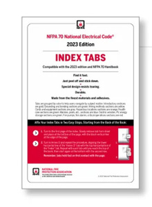 NFPA 2023 NEC Handbook Self-adhesive Index Tabs