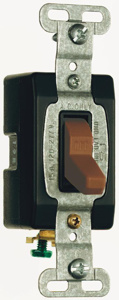 Pass & Seymour 3-Way, SPST Toggle Light Switches 15 A 120/277 V Brown