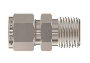 Tylok Male Tubing Connectors 1/4 in MPT x 3/8 in Double Ferrule x Threaded Male Stainless Steel