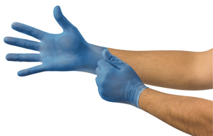 Ansell Vinyl Disposable Gloves Large Vinyl Blue