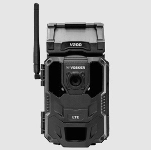 VOSKER Solar Powered 4G LTE Cellular Outdoor Security Cameras 1920 × 1080 100 ft Motion Detection Black