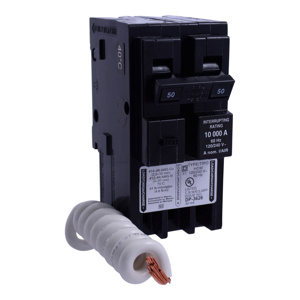 Square D Homeline™ HOM Series GFCI Molded Case Plug-in Circuit Breakers 50 A 120/240 VAC 10 kAIC 2 Pole 1 Phase